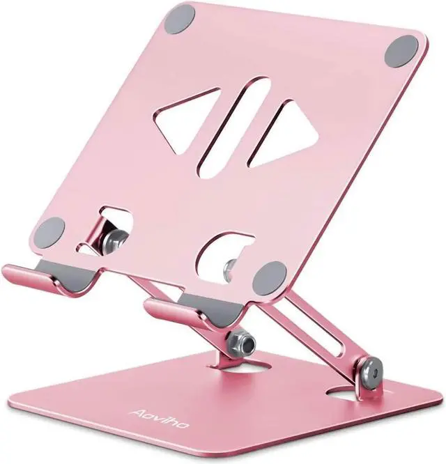 Main image of Tablet Stand Holder for Desk Adjustable Desktop Tablet Holder Foldable Aluminum Tablet Mount for iPad pro 12.9 iPad Air Mini  Galaxy Tabs Z Fold Kindle Fire(4-13 inch) (Rose Gold)