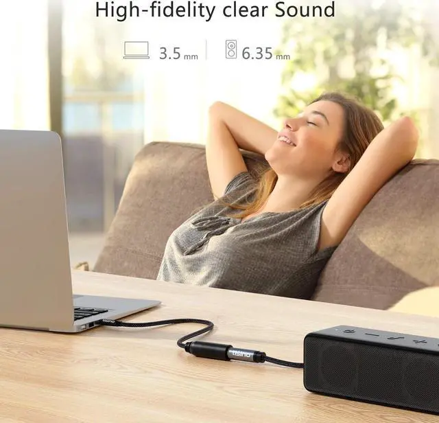 Alt view image 7 of 7 - 1/4 to 3.5mm Adapter 1/4 Female to 1/8 Male Stereo Audio Adapter for Headphone Amplifiers Guitar Amp etc. - 1ft/30cm
