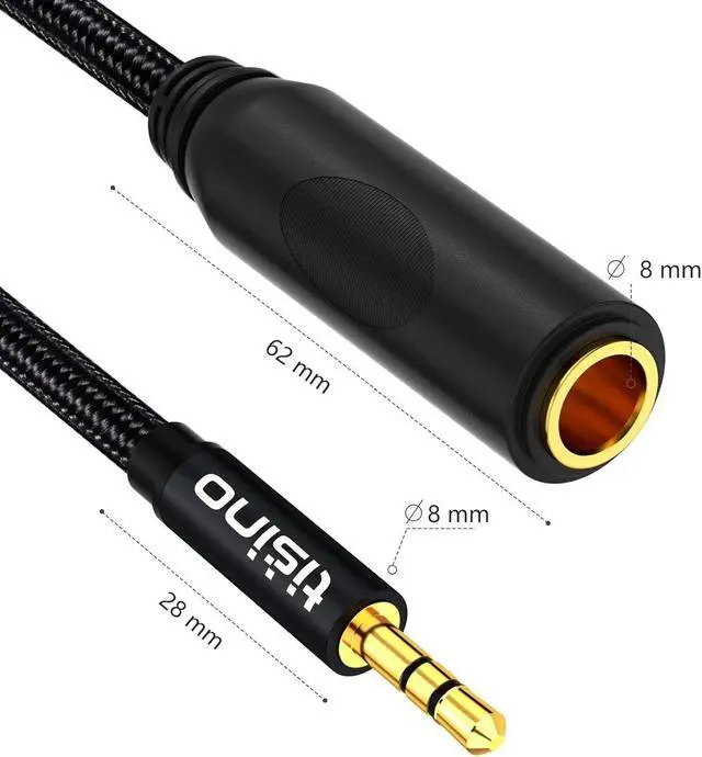 Alt view image 4 of 7 - 1/4 to 3.5mm Adapter 1/4 Female to 1/8 Male Stereo Audio Adapter for Headphone Amplifiers Guitar Amp etc. - 1ft/30cm
