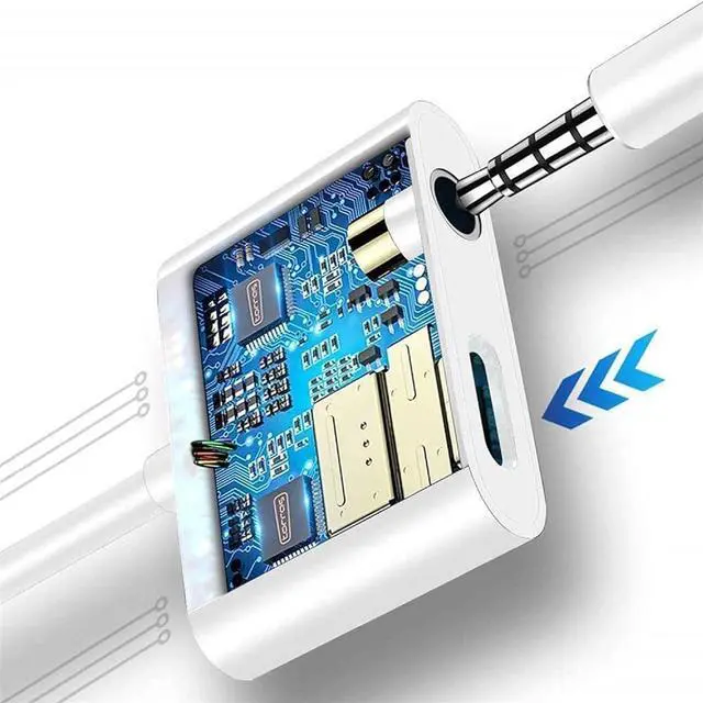 Alt view image 3 of 7 - 2 Pack Headphone Adapter for iPhone [MFi Certified] 2 in 1 Lightning to 3.5mm AUX Audio + Charger Dongle Splitter support for iPhone 14/13/12/11/XS/XR/X 8/iPad Support All iOS System