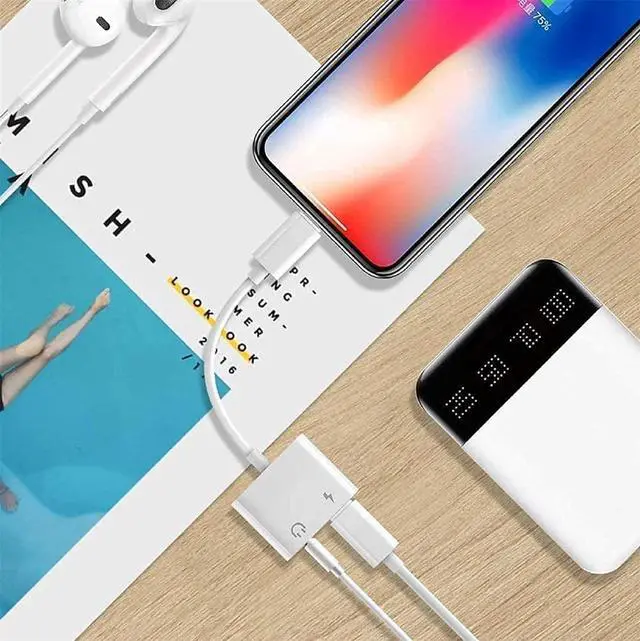 Alt view image 7 of 7 - 2 Pack Headphone Adapter for iPhone [MFi Certified] 2 in 1 Lightning to 3.5mm AUX Audio + Charger Dongle Splitter support for iPhone 14/13/12/11/XS/XR/X 8/iPad Support All iOS System