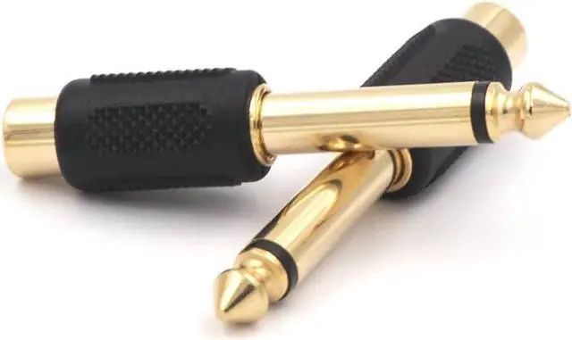 Alt view image 4 of 7 - RCA to 1/4 Audio Adapter 6.35mm Mono Plug Male to RCA Female Connectors 6-Pack
