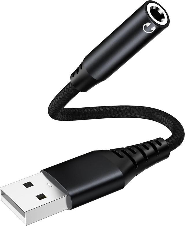 USB to 3.5mm Jack Audio Adapter External Sound Card USB A to Audio Jack Adapter