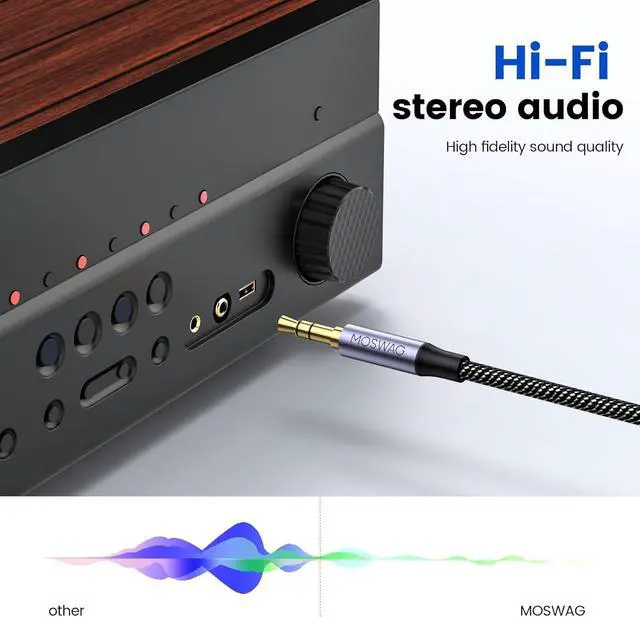 Alt view image 6 of 6 - USB to 3.5mm TRS Audio Jack Adapter USB Male to 3.5mm AUX Stereo Audio Cable Nylon Braided USB to AUX Converter for PC Laptop Windows Mac OSX HeadphonesDoes not Support in Vehicle