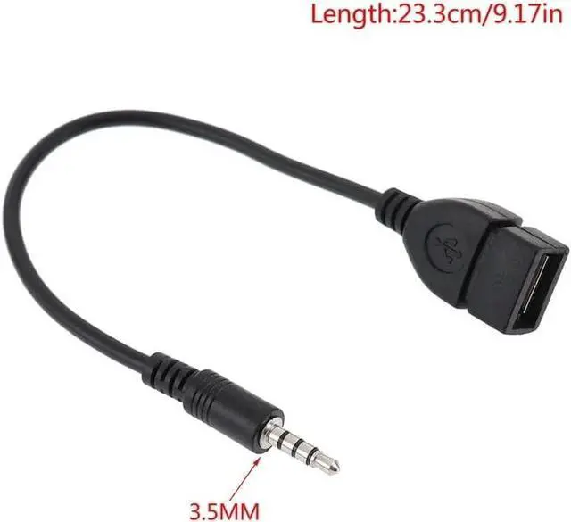 Alt view image 3 of 7 - 2-Pack AUX to USB Adapter 3.5mm Male Audio Jack to USB 2.0 Female Converter for Car Gold-Plated Anti-Interference Cable for Playing Music from U Disk