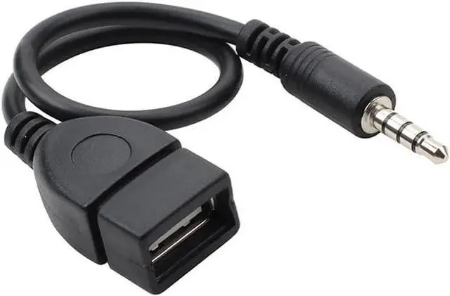Alt view image 6 of 7 - 2-Pack AUX to USB Adapter 3.5mm Male Audio Jack to USB 2.0 Female Converter for Car Gold-Plated Anti-Interference Cable for Playing Music from U Disk