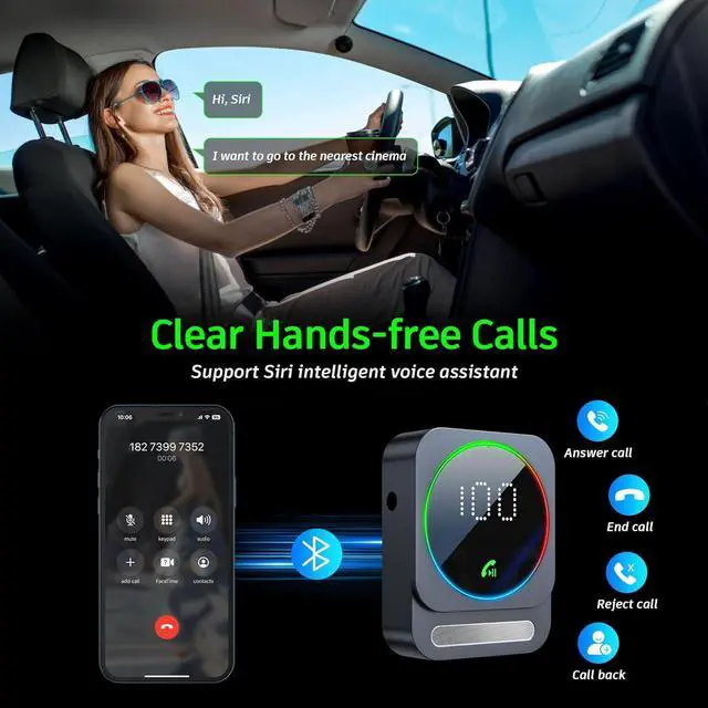 Alt view image 3 of 7 - Bluetooth Aux Adapter Bluetooth 5.3 Receiver for Car Wireless Audio Receiver for Car/Home Stereo/Wired Headphones/Speaker Dual AUX Outputs RCA AUX 3.5mm