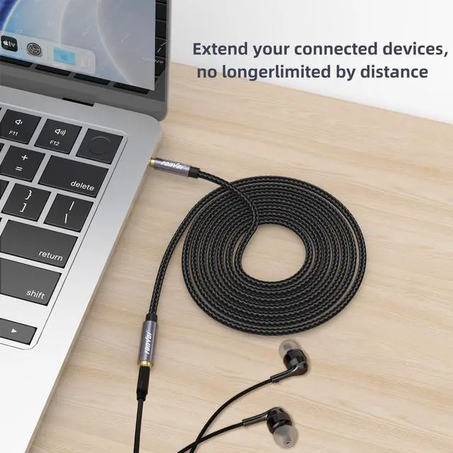Alt view image 6 of 7 - 20FT 3.5mm Aux Jack Audio Extension Cable Male to Female TRS Headphone Extension Cable Compatible with Heaphone MP3 Players iPhone iPad Tablets Media Player