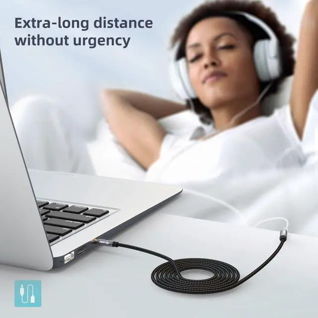 Alt view image 7 of 7 - 20FT 3.5mm Aux Jack Audio Extension Cable Male to Female TRS Headphone Extension Cable Compatible with Heaphone MP3 Players iPhone iPad Tablets Media Player
