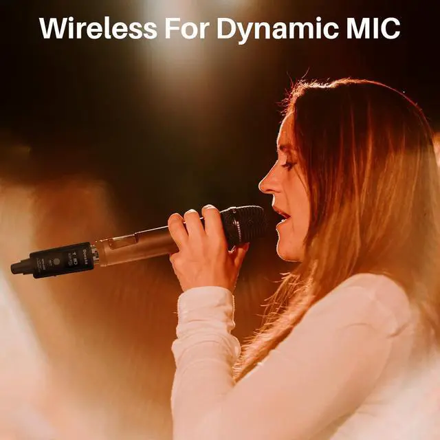 Alt view image 7 of 7 - Wireless XLR Transmitter and Receiver, UHF XLR Adapter System for Dynamic Microphone Guitar, 48k Sampling Frequency, 100 Feet Range