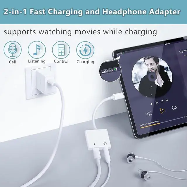 Alt view image 2 of 7 - [MFi Certified] 2Pack Headphone Adapter for iPhone 15 2 in 1 USB C to 3.5mm Aux Audio Dongle Headphone Accessories Compatible with iPhone15/15Plus/15Pro/15Pro Max/ Galaxy/Google/ipad 10