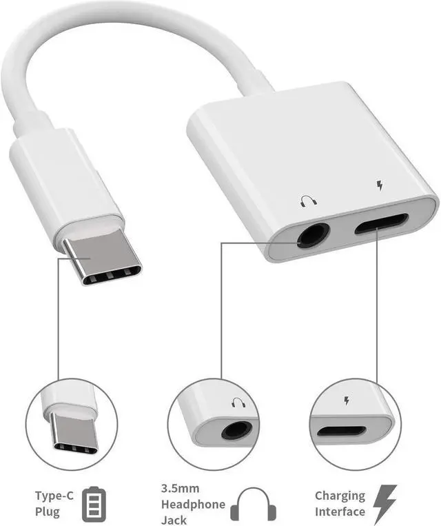 Alt view image 4 of 7 - [MFi Certified] 2Pack Headphone Adapter for iPhone 15 2 in 1 USB C to 3.5mm Aux Audio Dongle Headphone Accessories Compatible with iPhone15/15Plus/15Pro/15Pro Max/ Galaxy/Google/ipad 10