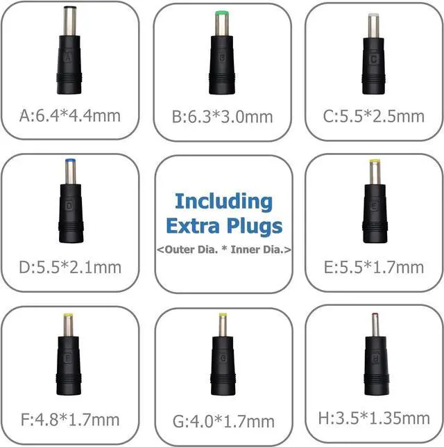 Alt view image 7 of 7 - Excelity AC-DC 5V 1A Wall Charger Power Adapter with Plug 5.5 x 2.5mm / 5.5 x 2.1mm
