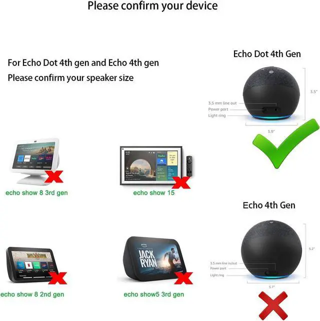 Alt view image 4 of 7 - Power Cord Replacement for Alexa Dot 4th Gen/3rd Gen/5th Gen 2022 Show 5 2nd Generation 2021 Speaker 15W Charger Adapter