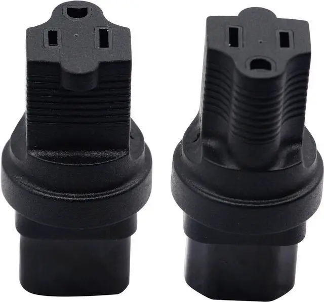 Alt view image 6 of 7 - 3 Prong USA C14 to NEMA 5-15R Plug Power Adapter for Standard Computer Power Adapter 15A/125V (IG-320) (NEMA 5-15R to IEC 60320-C14)(2 Pack)
