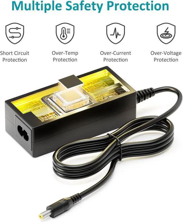 Alt view image 3 of 7 - 12V 5Amp Power Supply Adapter AC 100-240V to DC 12Vdc 5A 3.5A 3A 2A 1A Replacement Power Cord Converter for LED Strip Light DVD Player CCTV Security Camera Sceptre Onn HP  AOC Monitor