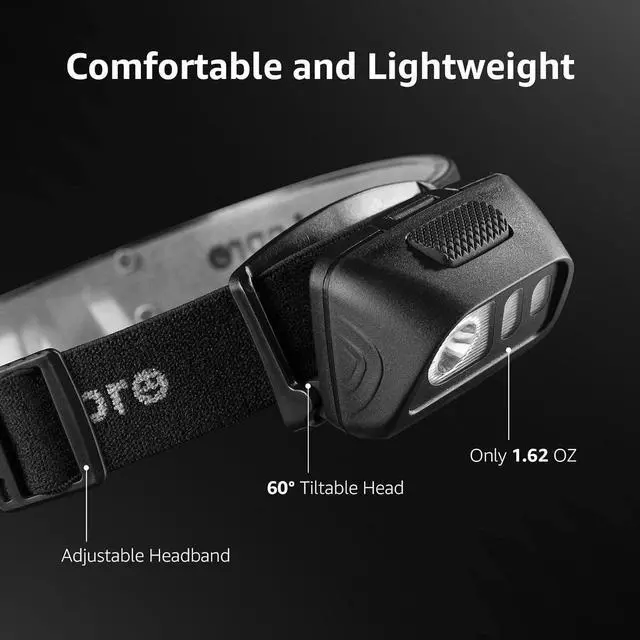 Alt view image 4 of 6 - LED Headlamp Flashlights 1500Lux Head Lamp with 6 Lighting Modes and Red Light IPX4 Waterproof Headlamp for Camping Hiking Backpacking Fishing Adjustable Headband Suit for Adults Kids