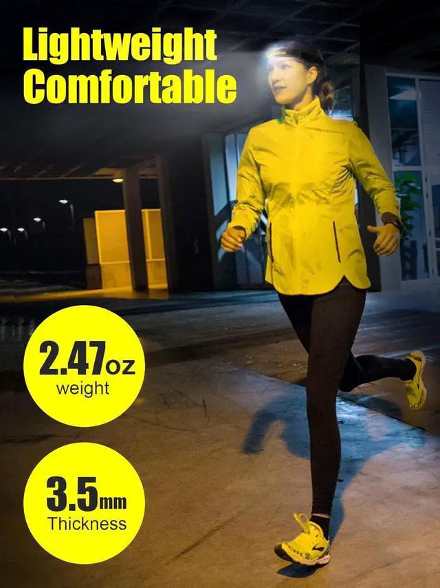 Alt view image 5 of 7 - Headlamp Rechargeable, 230° Wide Beam Head Lamps LED Super Bright, Rechargeable Headlamp Flashlight USB C, Motion Sensor Head Lights for Forehead, 5 Modes Hard Hat Headlamp for Adults Running Camping