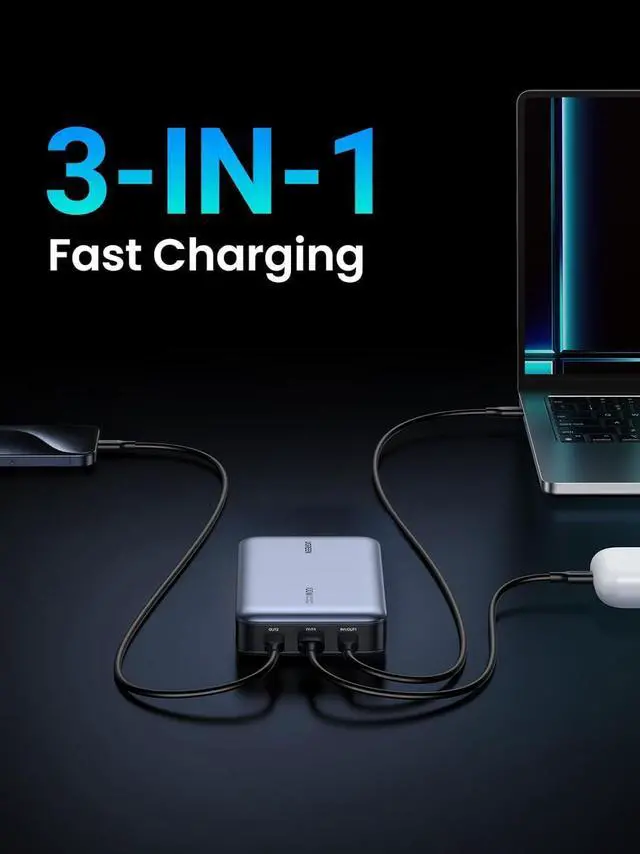 Alt view image 3 of 7 - 20000mAh 100W Power Bank Nexode Portable Charger USB C 3-Port PD Fast Charging Battery Pack Digital Display for MacBook iPad iPhone 16 Galaxy S24 Ultra Steam Deck  XPS and More