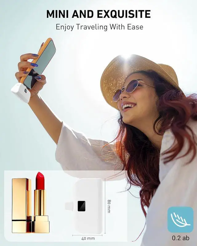 Alt view image 6 of 7 - Mini Portable Charger for iPhone with Built in Cable 4 800mAh Small Power Bank Fast Charging Compatible with 14/14 Pro Max/13/13 Pro Max/12/12 Pro Max/11/XR/X/8/7/6 Series Black