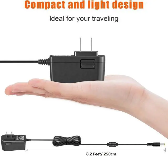 Alt view image 4 of 7 - 12V 2A Power Supply Regulated 12 Volt DC Power Adapter with 8 Tips DC12V 0-2000mA Charger Transformer Replacement 8.2FT Cord