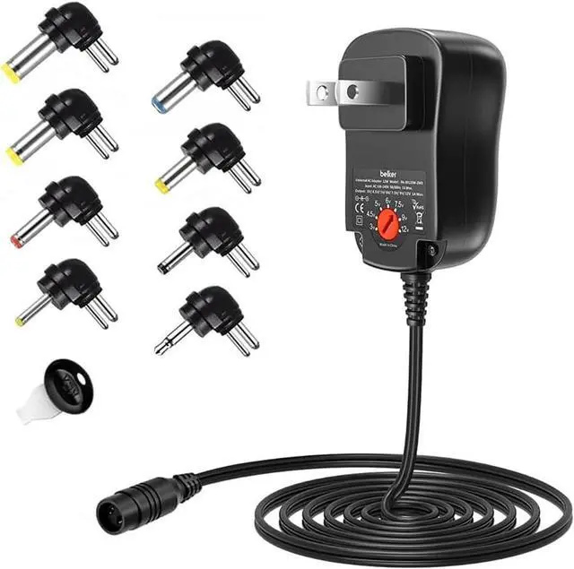Main image of 12W Universal 3V 4.5V 5V 6V 7.5V 9V 12V AC DC Adapter Power Supply for Household Electronics Mp3 Routers TV Boxes LCD Tablets CCTV IP Cameras Max. 1000mA [BB]