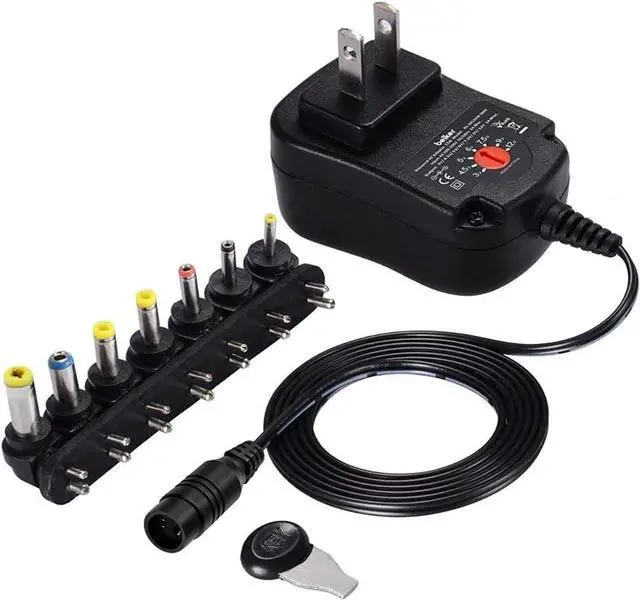 Alt view image 7 of 7 - 12W Universal 3V 4.5V 5V 6V 7.5V 9V 12V AC DC Adapter Power Supply for Household Electronics Mp3 Routers TV Boxes LCD Tablets CCTV IP Cameras Max. 1000mA [BB]