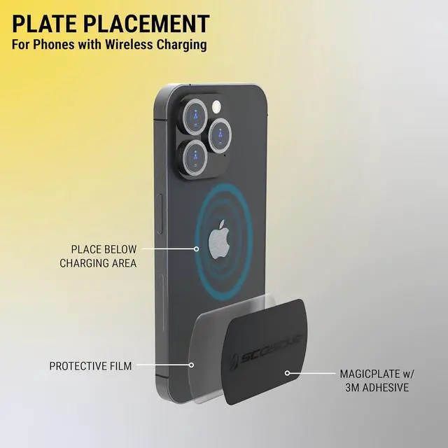Alt view image 3 of 6 - MAGRKI MagicMount Phone Replacement Plate Kit - for Magnetic Car Phone Mount Holder with Extra Strength Hold Universal with All Devices Black