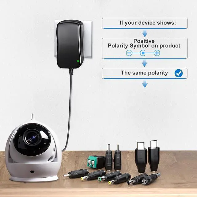 Alt view image 4 of 7 - SoulBay 48W Universal AC Adapter DC 5V 6V 7.5V 9V 12V 15V 19V 20V Switching Power Supply 100-240VAC Input US Plug Transformer with 11 Tips for Household Electronics, USB-C & 5.5 * 2.1mm Included