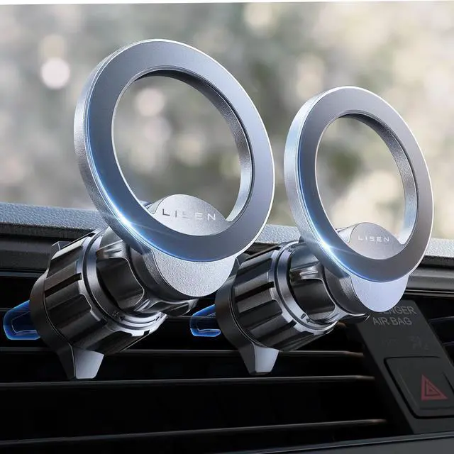 Main image of 2 Pack Fits MagSafe Car Mount - [24 Super Magnets] Magnetic Car Phone Mount Air Vent Phone Holder Car Hands Free Cell Phone Holder Clip for iPhone 15 14 13 Pro Plus Max Mini Mag Safe Case