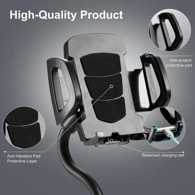 Alt view image 3 of 7 - Car Cup Holder Phone Mount with 360 Rotation Adjustable Gooseneck Car Phone Holder Mount for All Smartphones Cup Holder Cell Phone Automobile Cradles