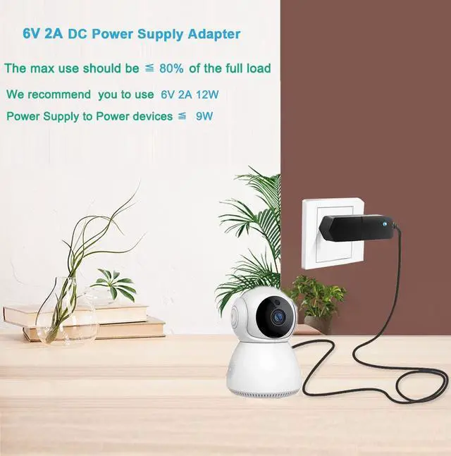 Alt view image 6 of 6 - DC 6V 2A Power Supply Adapter 100-240 AC to 6V 2A (2000mA) Power Adapter DC6V Power Cord /5.5x2.5mm Compatible US Plug AC/DC Transformer