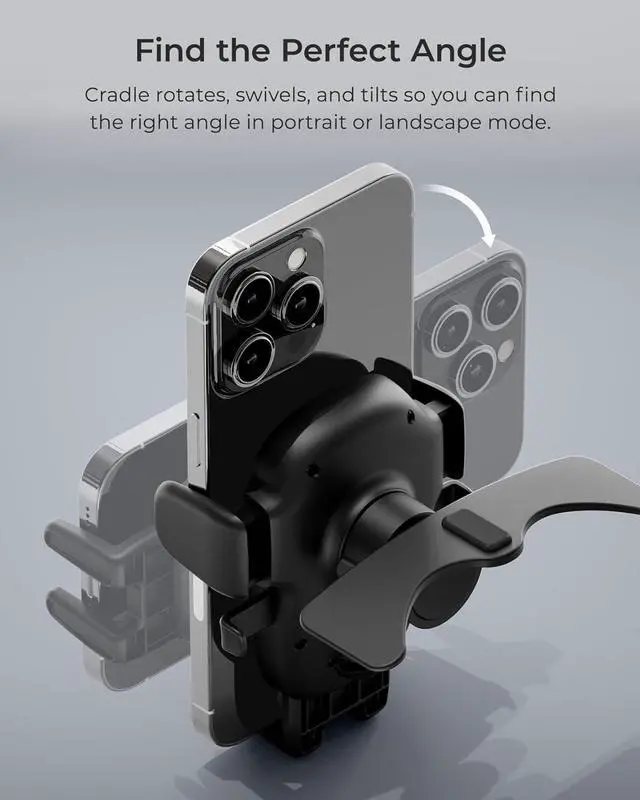 Alt view image 3 of 6 - Easy One Touch Advanced CD Slot Car Phone Mount - Universal Cell Phone Holder for iPhone Google LG Moto and All Other Smartphones
