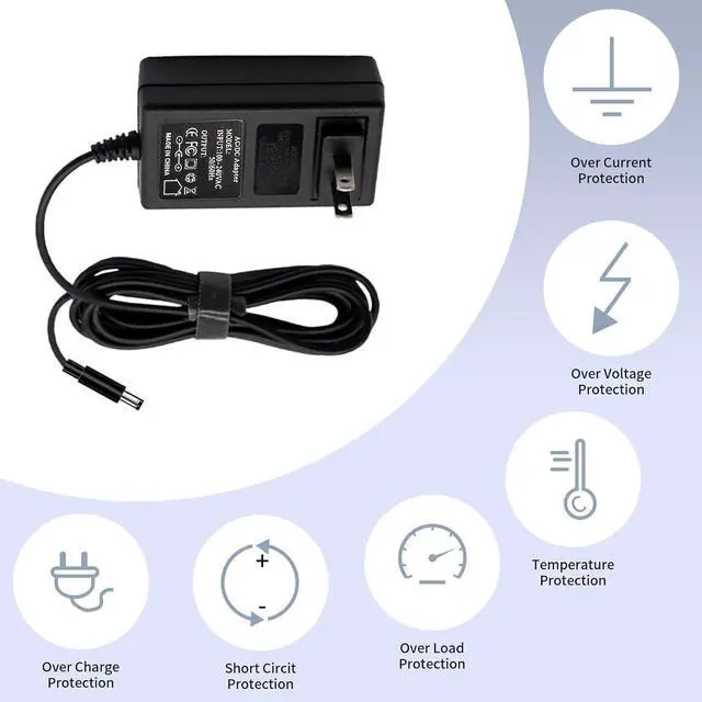 Alt view image 3 of 6 - 19V 2A AC Adapter Switching Power Supply Charger Cord with 8 Interchangeable DC Plug 19V 2 Amp 38 Watt Power Adapter for 19 Volt 500mA 600mA 800mA 900mA 1000mA 1500mA 2000mA Equipment