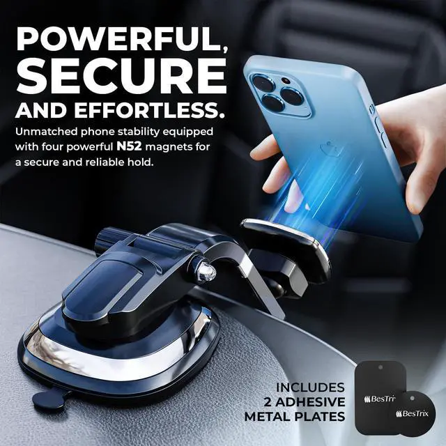 Alt view image 2 of 6 - BESTRIX Phone Holder for Car Magnetic Car Phone Mount | Dashboard Car Phone Holder Compatible with iPhone 15 14 13 12 11Pro Xr XS Pro MAX Galaxy S24 23 22 21 20 Ultra Note S8 S9 S10 & All Smartphone