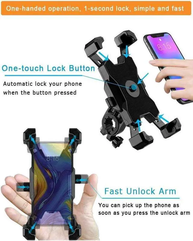 Alt view image 3 of 7 - 2025 Upgraded Bike Phone Mount, Easy Install and Quick Release Bicycle - Motorcycle Handlebar Phone Mount Holder, Bike Phone Holder for iPhone and More 4.7-6.8 inch Cell Phone