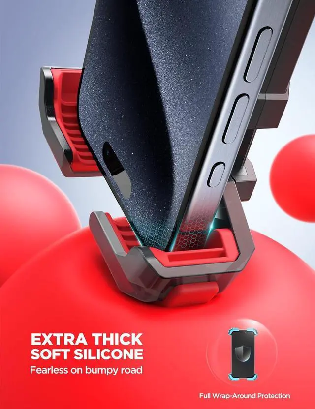 Alt view image 3 of 7 - Motorcycle Phone Mount Bike Phone Holder for HandlebarUltra-Stable & 1s Security Lock Bicycle Phone Mount Cell Phone Clamp for Scooter ATV/UTV Fit for iPhone & All Phones 4.7-7
