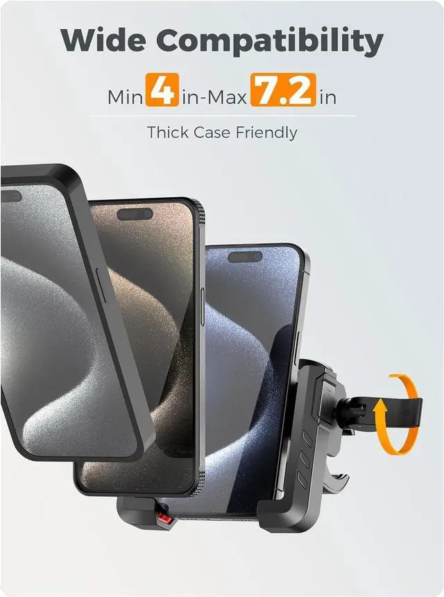 Alt view image 7 of 7 - Bike Phone Holder Mount- [Not Block Camera] [7.2 Big Phone Friendly] Motorcycle Phone Mount, Handlebar Phone Mount, Bicycle Scooter Phone Clip, for iPhone 16/15 Pro Max, All 4.7-7.2 Cell Phone