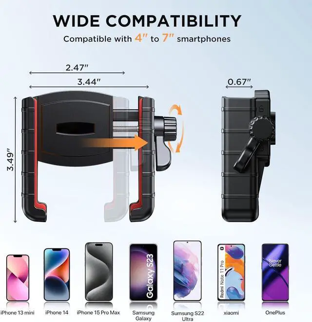 Alt view image 6 of 6 - Motorcycle Phone Mount [Support Video Recording] Bike Phone Holder [Quick Lock] Bicycle Phone Mount Handlebar Cell Phone Clamp for Scooter Friendly Compatible with iPhone Samsung Google