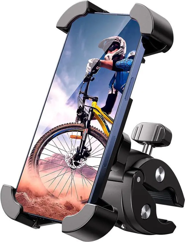 Main image of Universal Bike Phone Mount,Motorcycle Phone Holder-Sturdy and Secure,One-Hand Operation,360°Rotation,Security Lock,Compatible for All iPhone Series and Other 4.7"- 6.8" Cellphone.