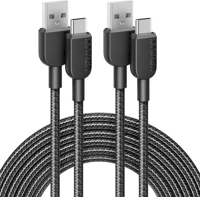 Main image of USB A to USB C Cable Charger Cord (2 Pack 10FT) for  Galaxy Note 10/S10+ S10 LG V30 (Black)