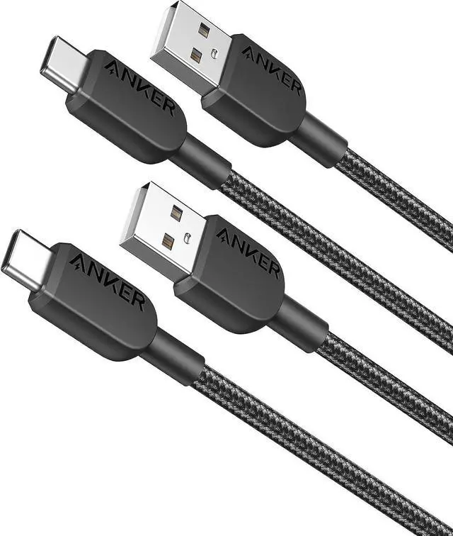 Main image of USB to USB C Cable USB A to Type C Charger Cord (2 Pack 3FT) for  Galaxy Note 10/S10+ S10 LG V30 (USB 2.0 Black)