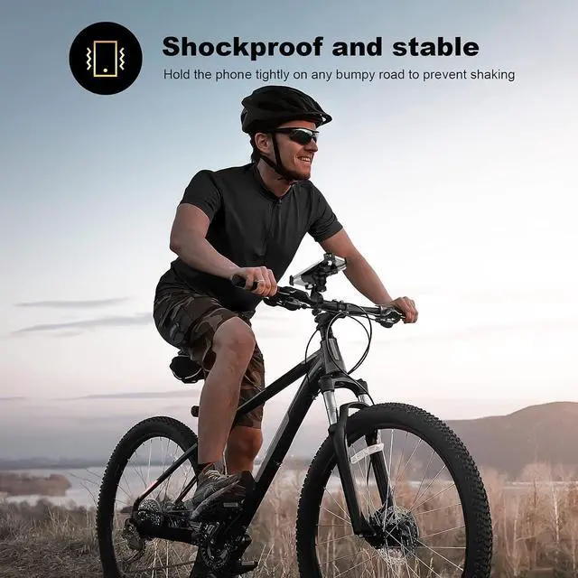 Alt view image 7 of 7 - New Bike Phone Mount with Stainless Steel Clamp Arms Anti Shake and Stable 360° Rotation Bike Accessories/Bike Phone Holder for Any Smartphones GPS Other Devices Between 4 and 7 inches