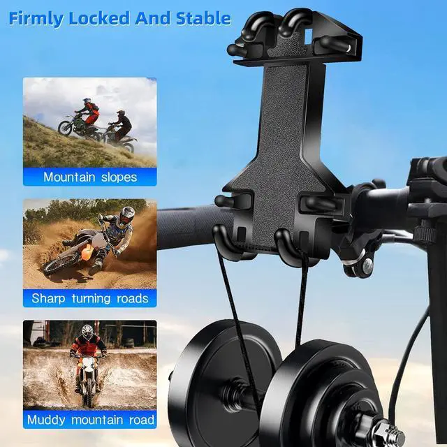 Alt view image 4 of 7 - Motorcycle Phone Mount Bike Phone Mount Holder Heavy Duty Thicker Motorcycle Handlebar Phone Mount Clamp One Hand Operation ATV Scooter Phone Mount for 4.7- 7.2 Cellphone