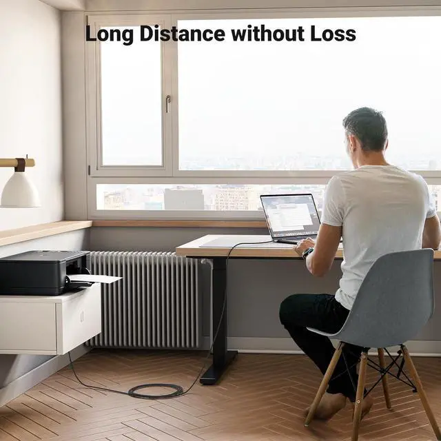 Alt view image 7 of 7 - USB B to USB C 3 FT Printer Cable Nylon USB B to C Cord for MacBook Pro/Air MIDI Cable Compatible with Yamaha Piano Keyboard DAC DJ Controller for iPad
