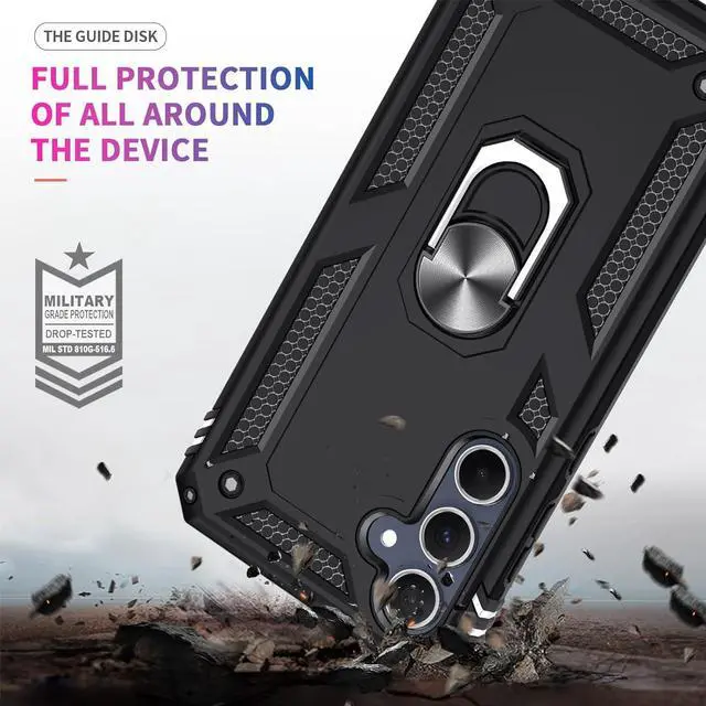 Alt view image 5 of 7 - for -Galaxy-A35-5G-Case: with Screen Protector and Camera Lens Protector Military-Grade Heavy Duty Cell Phone Case Cover with Magnetic Ring Stand for  A35 5G Black