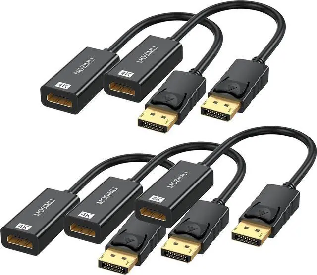 Main image of DisplayPort to HDMI Adapter 5-Pack 4K (Display Port) DP to HDMI Cable Male to Female for HDTV Computer Monitor Desktop Laptop Projector and More (NOT-Bidirectional)