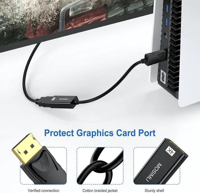 Alt view image 7 of 7 - DisplayPort to HDMI Adapter 5-Pack 4K (Display Port) DP to HDMI Cable Male to Female for HDTV Computer Monitor Desktop Laptop Projector and More (NOT-Bidirectional)
