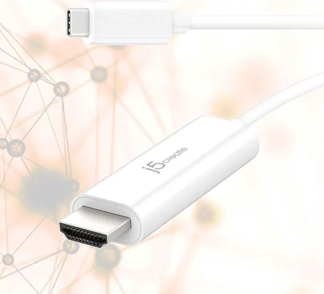 Alt view image 2 of 6 - USB C to HDMI Adapter Cable - 5ft 4K@60Hz Type C [Thunderbolt 3 Compatible] to HDMI Cable for MacBook Pro MacBook Air iPad Pro Tablet PC Laptop Computers