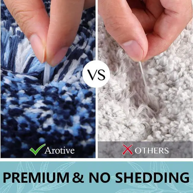 Alt view image 5 of 7 - Microfiber Bathroom Rugs Shaggy Soft and Absorbent Bath Rug Non-Slip Thick Plush Mat Machine Washable Dry Mats for Bathroom Tub Shower 24 x 16 Blue